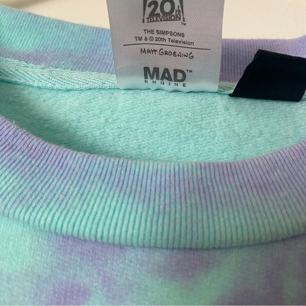 MAD Engine x The Simpsons Bart Pastel Tie-Dye Crewneck Sweatshirt M 90’s Sweater - Picture 5 of 6